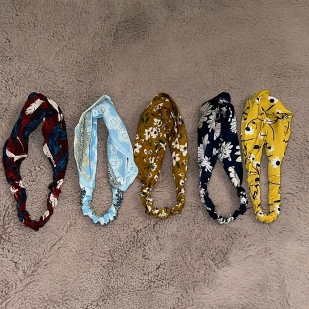 Set of Five Fabric Loop Headbands